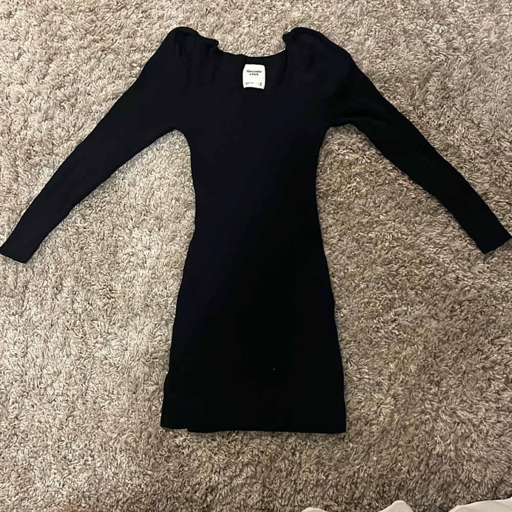 Abercrombie & Fitch Black Ribbed BodyCon Dress